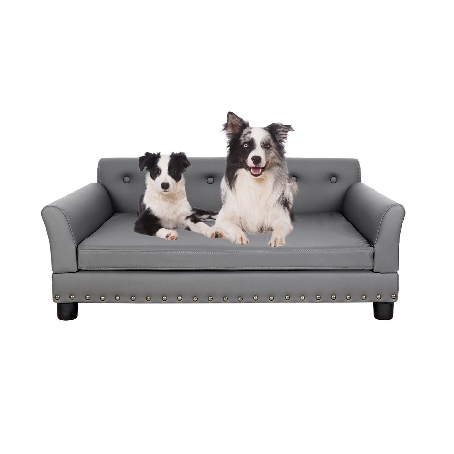 Luxury Large Dog Bed Pet Snuggle Sofa with Microfiber Leather Upholstered Sofa Bed