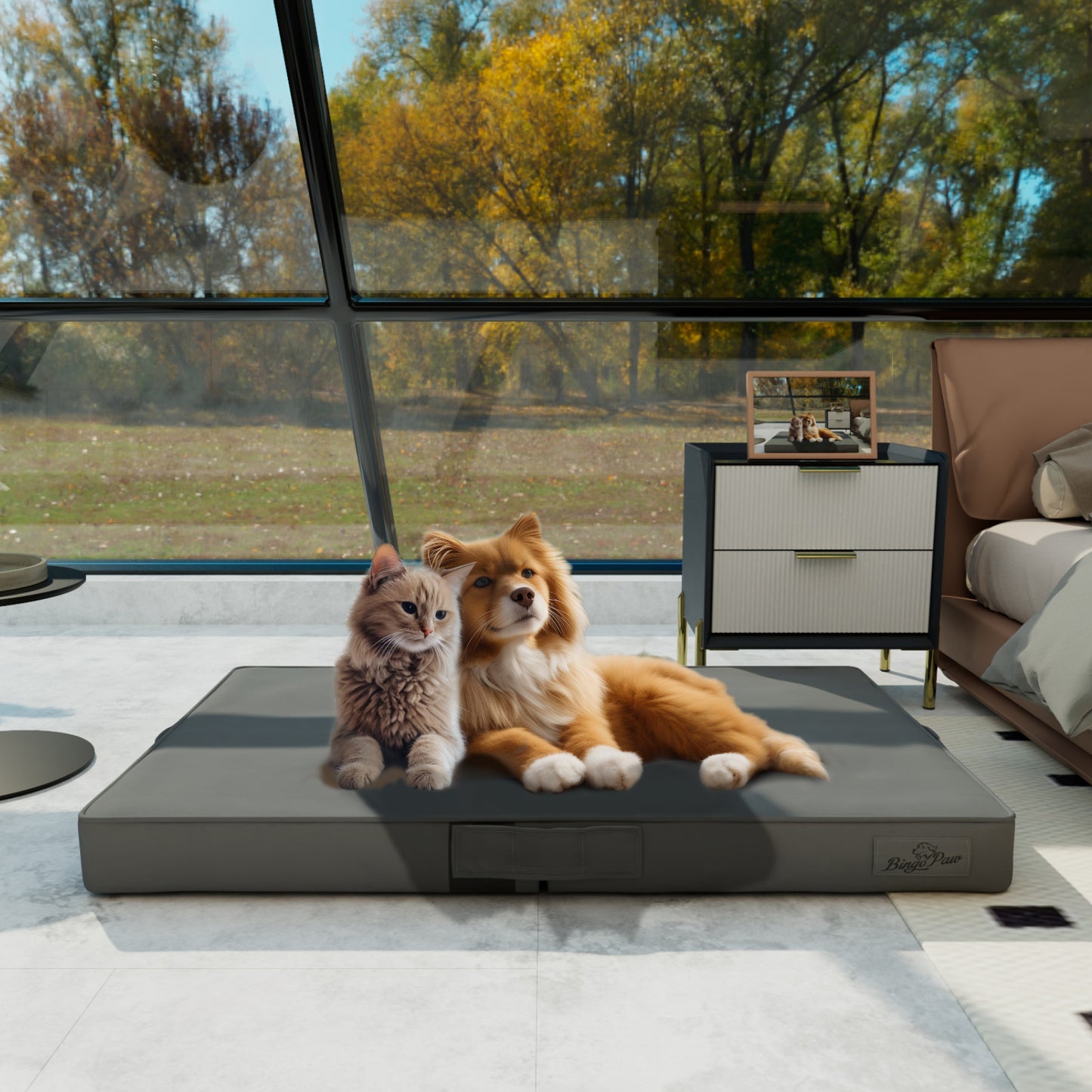 Innovative Pet Bed: Waterproof Dog Pet Pillow Bed Microfiber Leather Orthopedic 3D Superfiber Cushion Foldable Washable