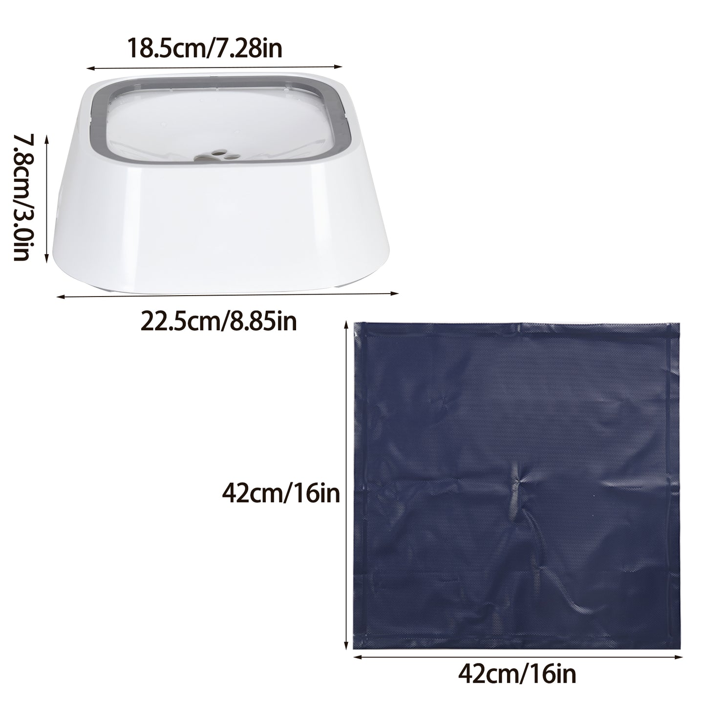 Pet Dog Water Bowl No Spill Splash-free Cat Slow Drinking Bowl with Waterproof Mat