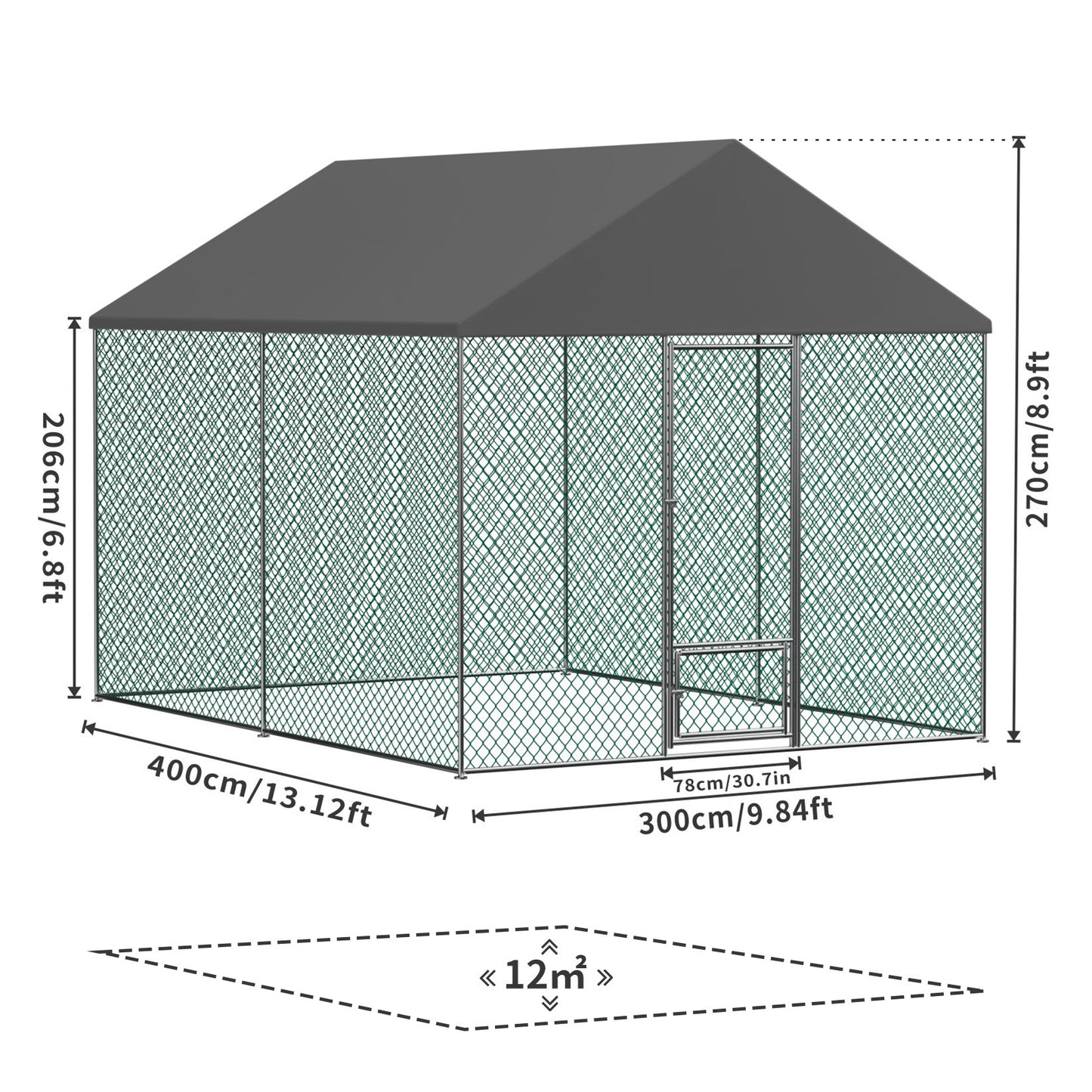 Large Chicken Coop Cage: Jumbo Large Galvanized Metal Chicken Coop Poultry Run Cage with Full Cover, High Walk-in Enclosure, Use for Outdoor Backyard