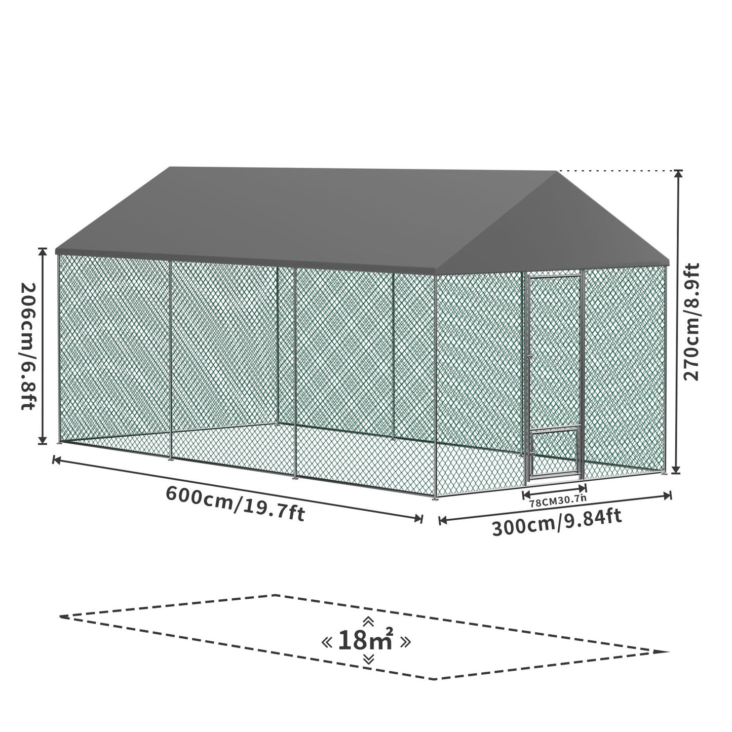 Large Chicken Coop Cage: Jumbo Large Galvanized Metal Chicken Coop Poultry Run Cage with Full Cover, High Walk-in Enclosure, Use for Outdoor Backyard