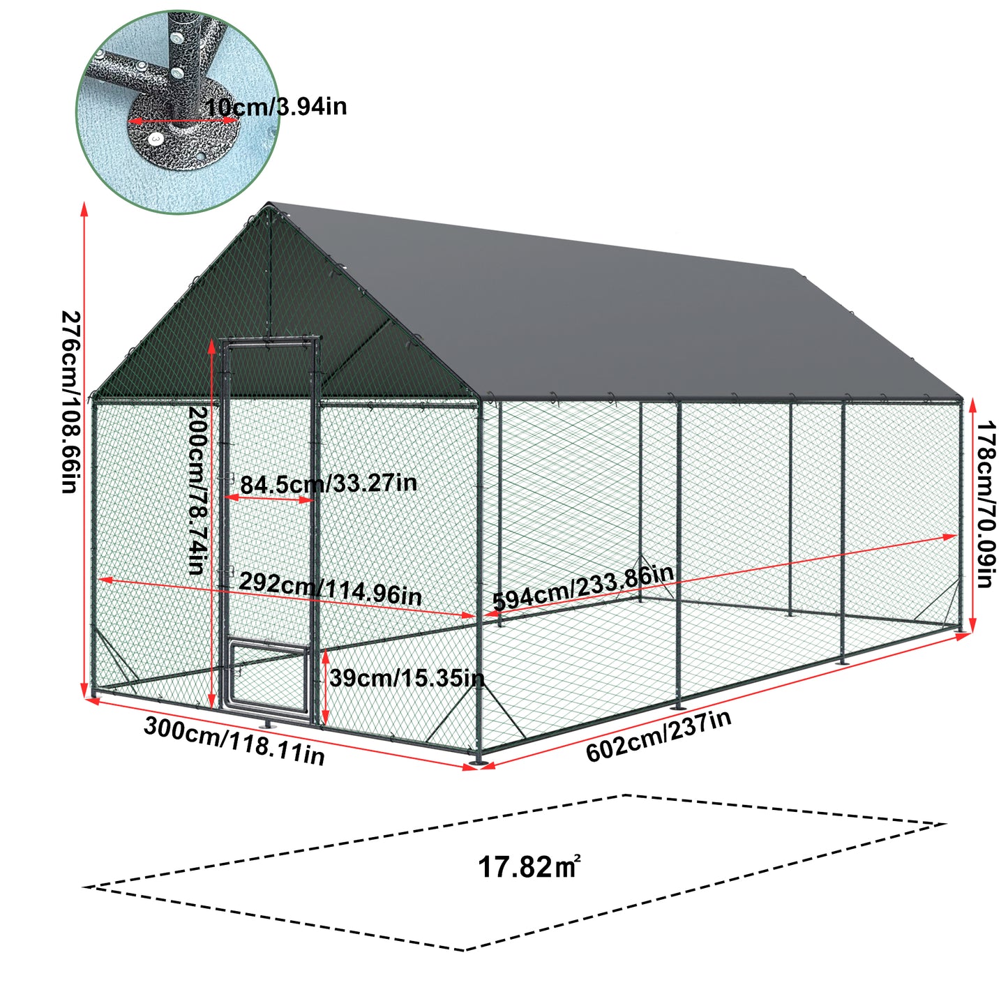 2025 Upgraded Chicken Coop Outdoor Poultry Cage with Oxford Cover High Entrance