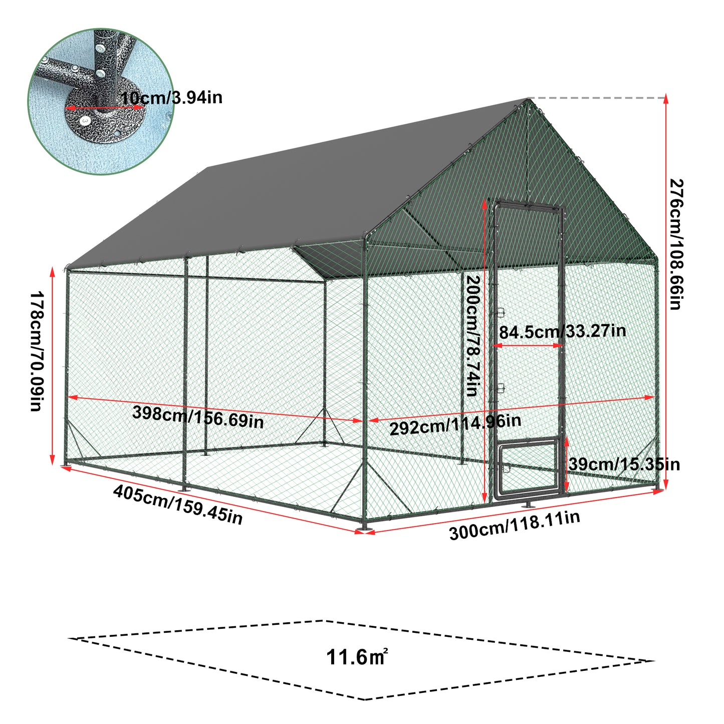 2025 Upgraded Chicken Coop Outdoor Poultry Cage with Oxford Cover High Entrance