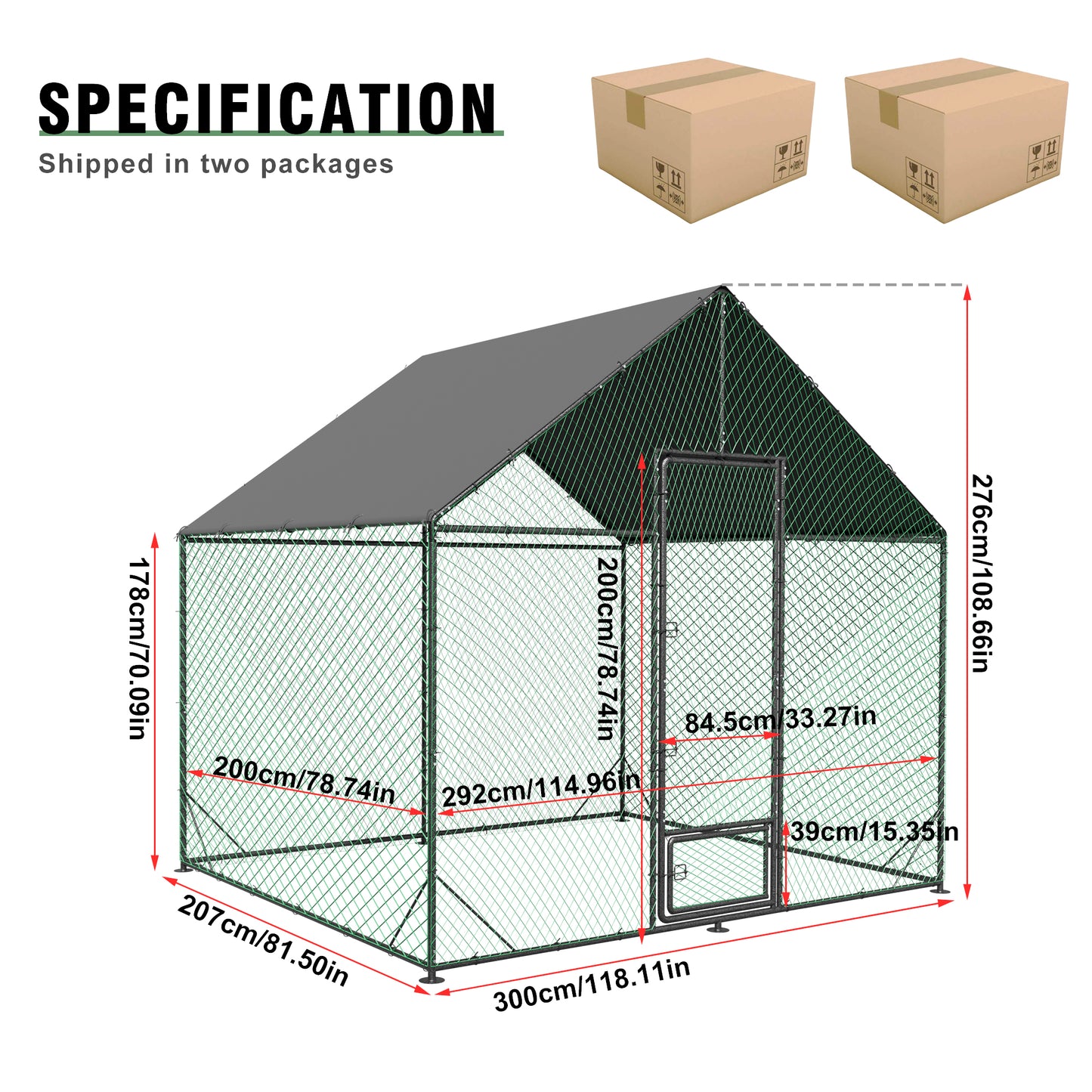 Large Outdoor Chicken Coop: Outdoor Metal Chicken Coop Walk-in Poultry Cage Run Cage with Silver Powder Coating Painted Tubes, Water Resistant Cover for Backyard