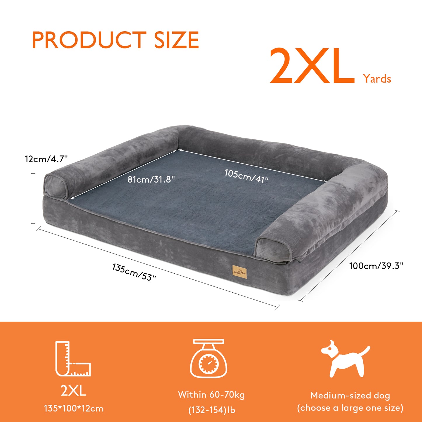 Large Orthopedic Sofa Dog Bed