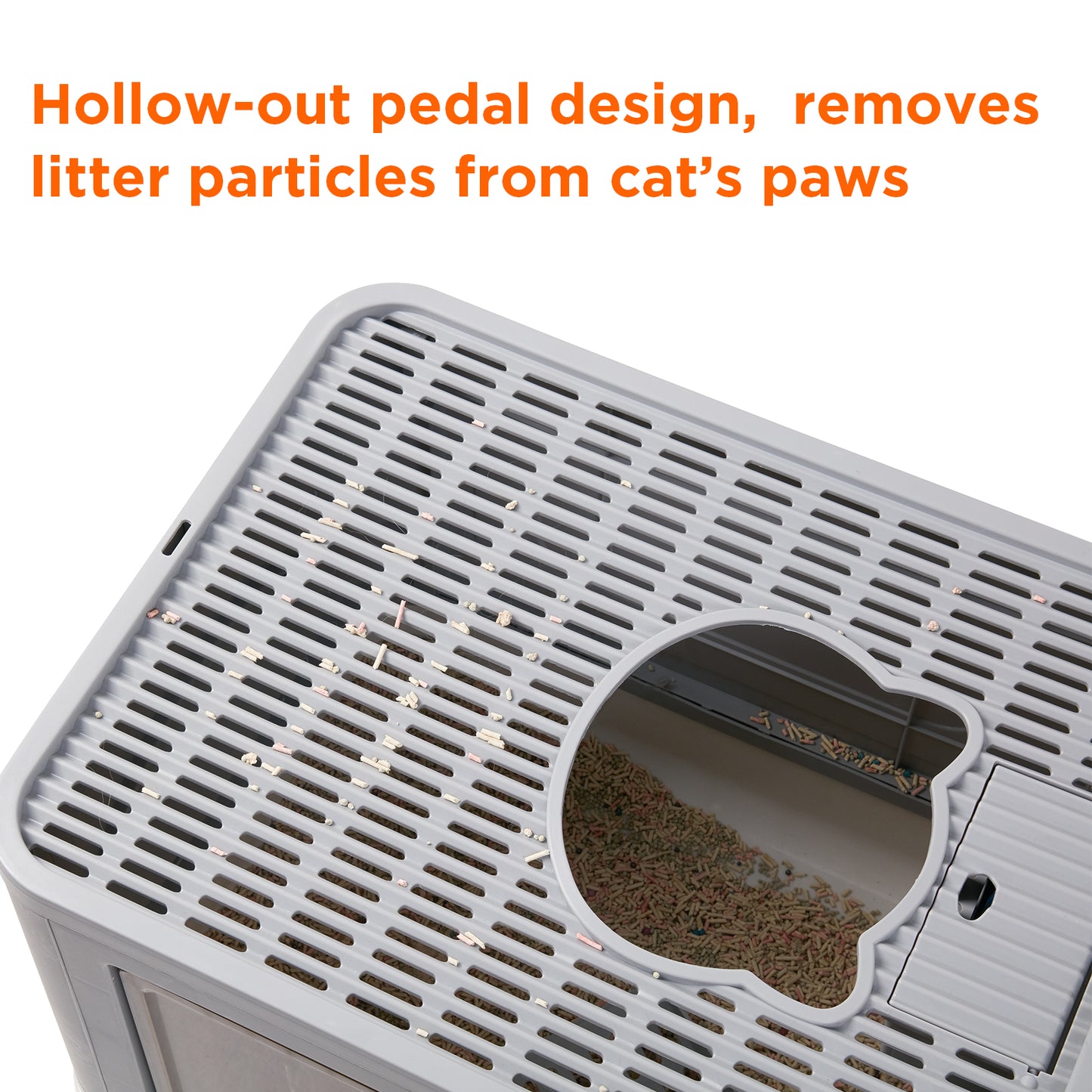 Enclosed Cat Litter Box Front Entry & Top Exit Toilet Boxes Litter Tray Drawer With Massager Litter Scoop for Kittens, Detachable Design