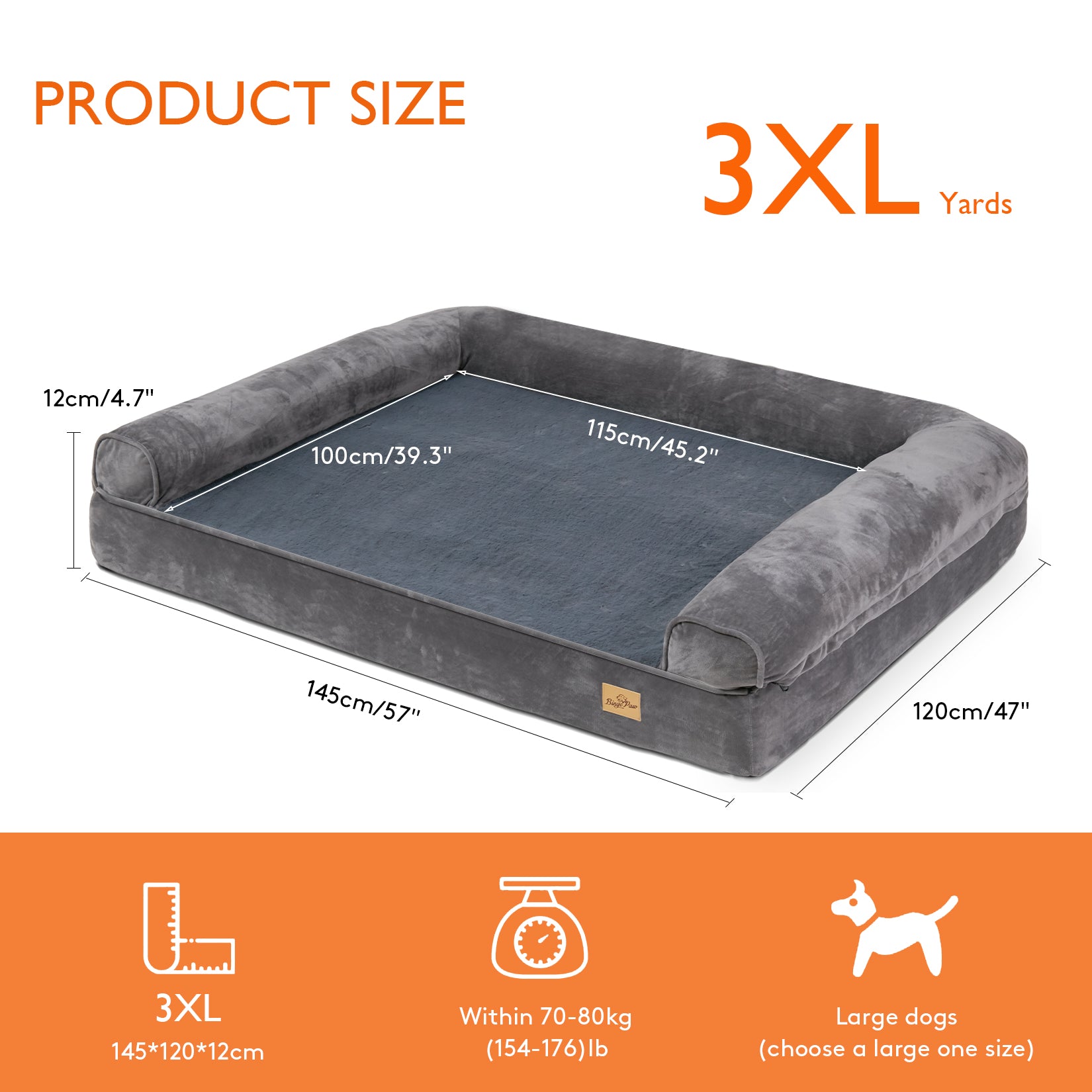 Large Orthopedic Sofa Dog Bed