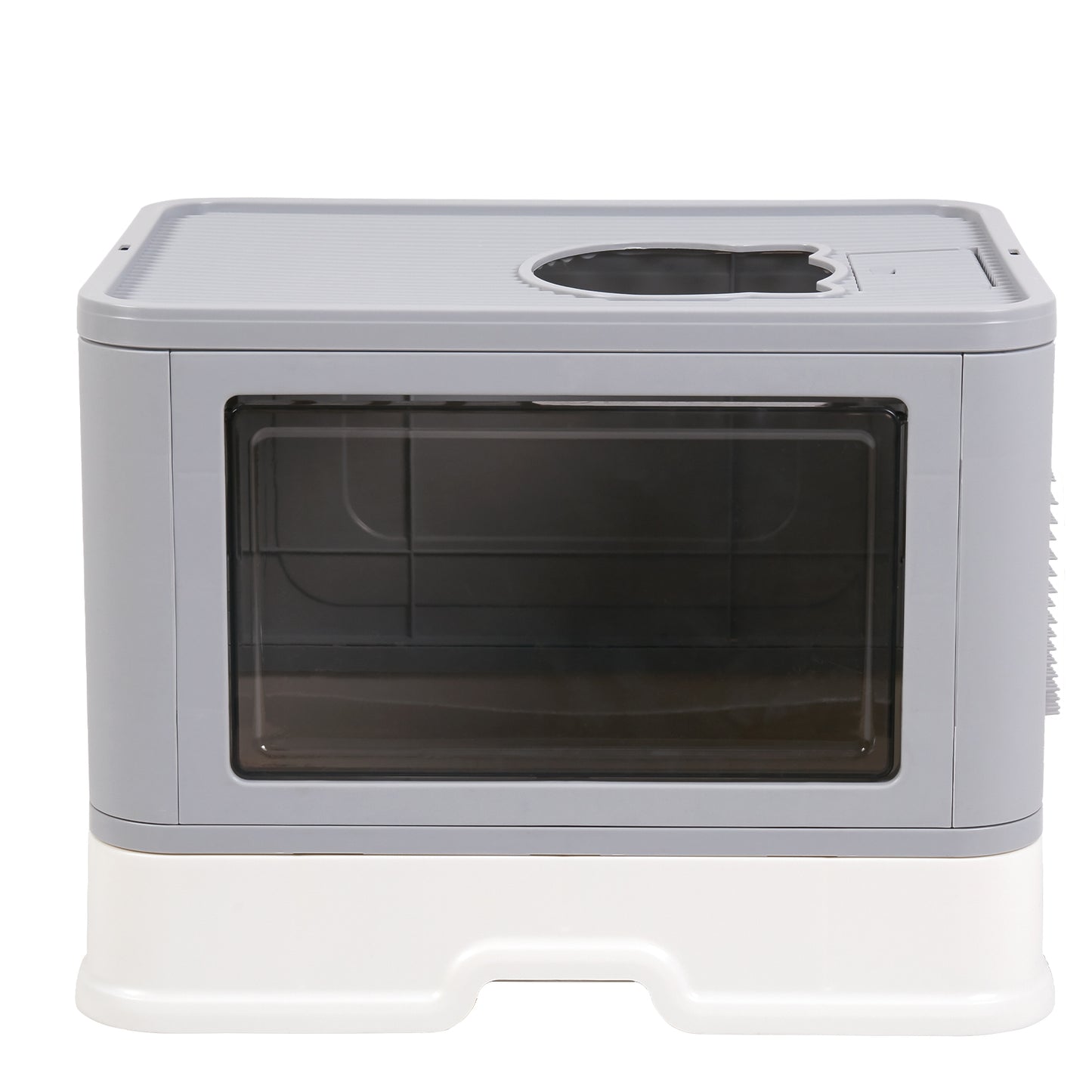 Enclosed Cat Litter Box Front Entry & Top Exit Toilet Boxes Litter Tray Drawer With Massager Litter Scoop for Kittens, Detachable Design