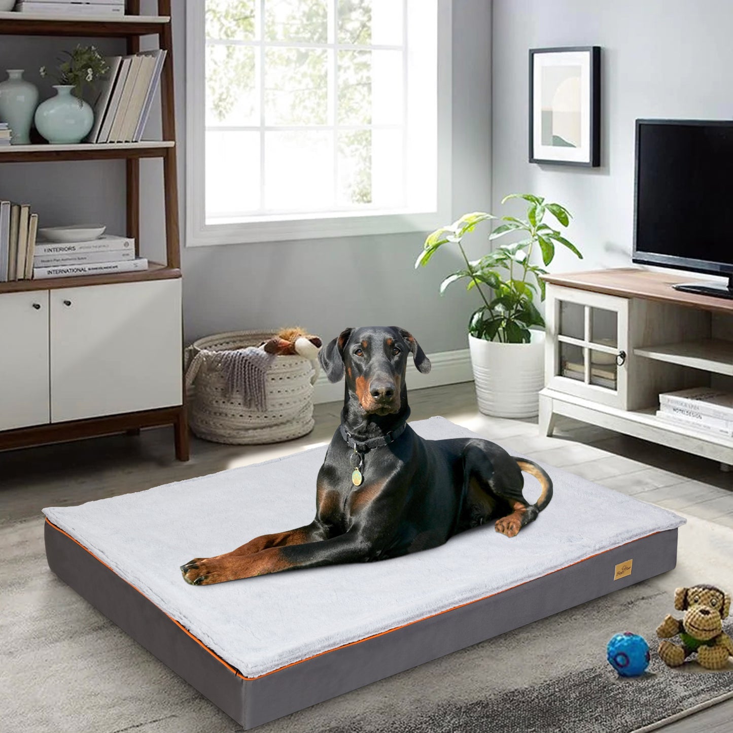Large Jumbo Soft Orthopedic Dog Bed Pet Kennel Pillow Bed w/ Washable Cover