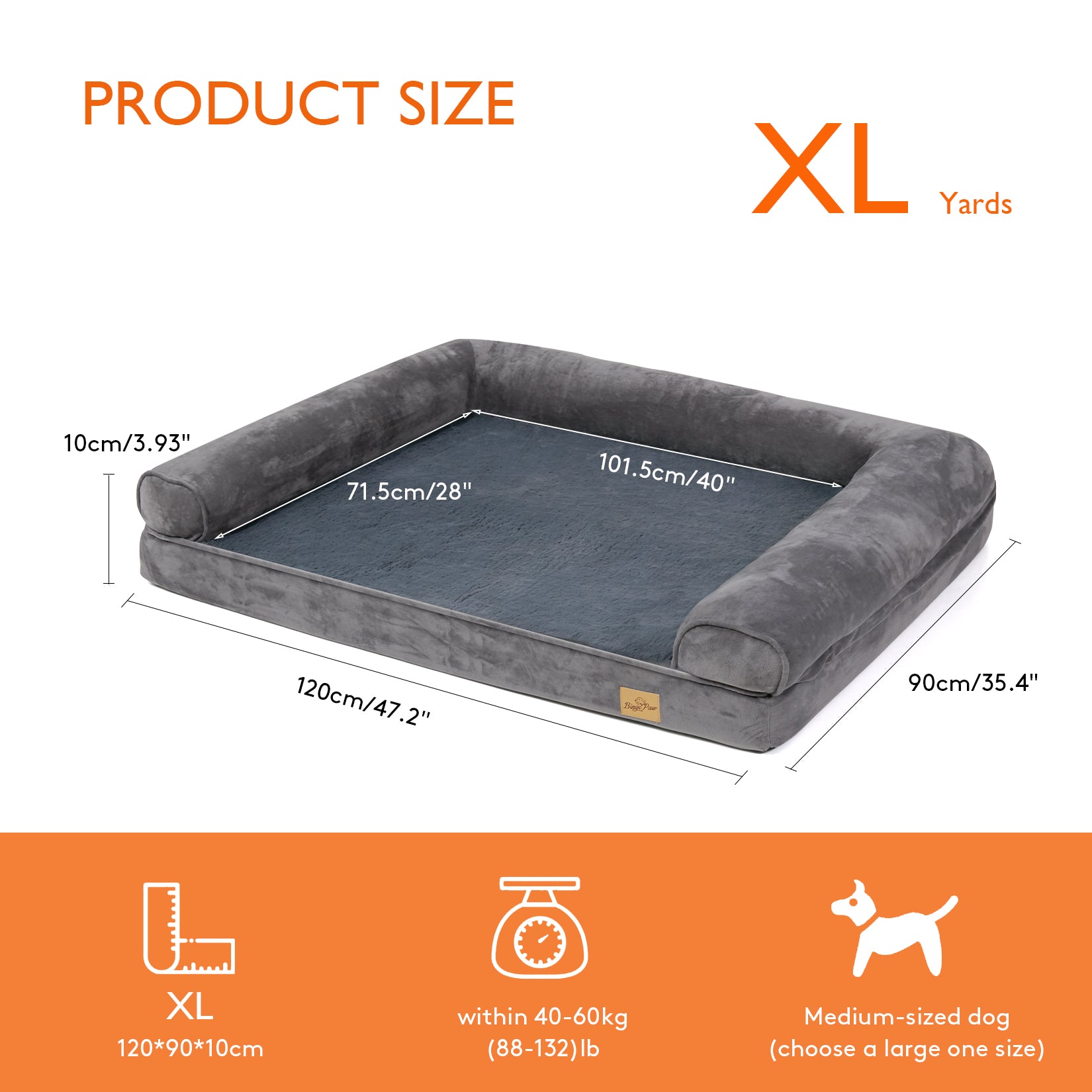 Large Orthopedic Sofa Dog Bed