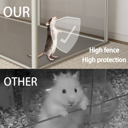 6 Panels Clear Acrylic Playpen Cage Small Animals Guinea Pig Hamster Yard Fence