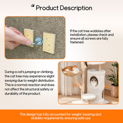 2025 NEW 56 Inches Modern Cat Tree Tower with Basket and Perch, Cat Furniture for Big Cats