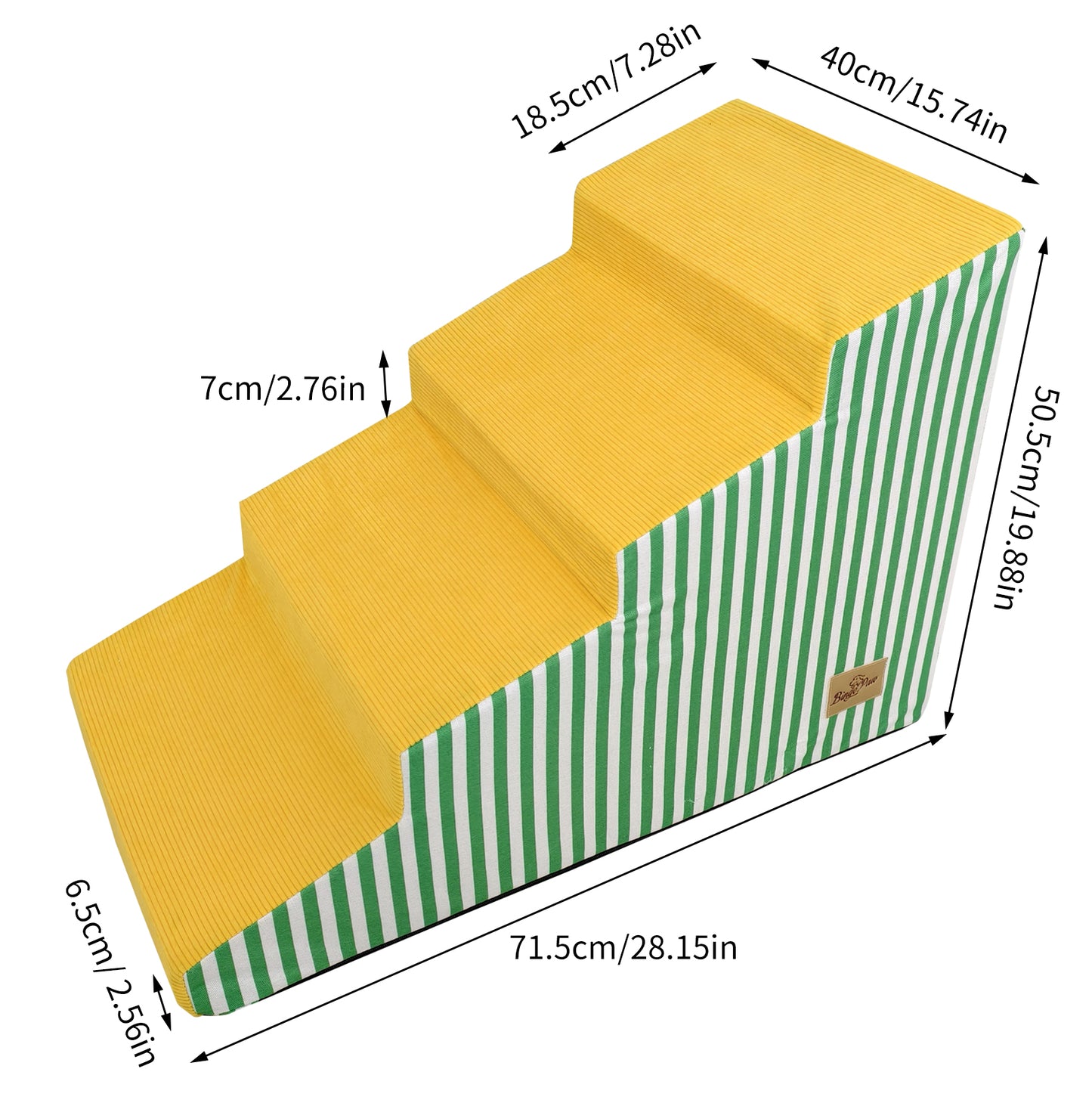Pet Dog Stairs for High Beds: 3 Steps/ 4 Steps /5 Steps Bright Pet Stairs High-Density Foam Dog Ramp Step with Gentle Slope Safe for Sofas, for Puppies & Senior Pets