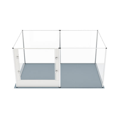 Acrylic Dog Playpen Fence: Indoor Clear Acrylic Pet Whelping Pen Box Dog Playpen Kennel Crate 80cm Taller with Waterproof Pad for Dogs, Rabbits, Guinea Pig