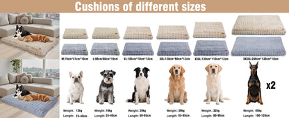 2025 Fluffy Dog Cat Bed: Deluxe Plush Dog Bed with Supportive Base Comfort Pet Sleeping Mat Crate Bed with Removable Cover for Different Sizes Dogs Breeds