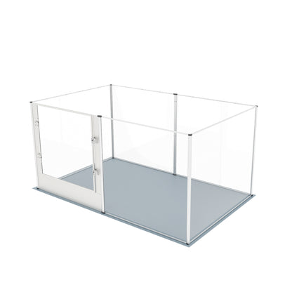 Acrylic Dog Playpen Fence: Indoor Clear Acrylic Pet Whelping Pen Box Dog Playpen Kennel Crate 80cm Taller with Waterproof Pad for Dogs, Rabbits, Guinea Pig