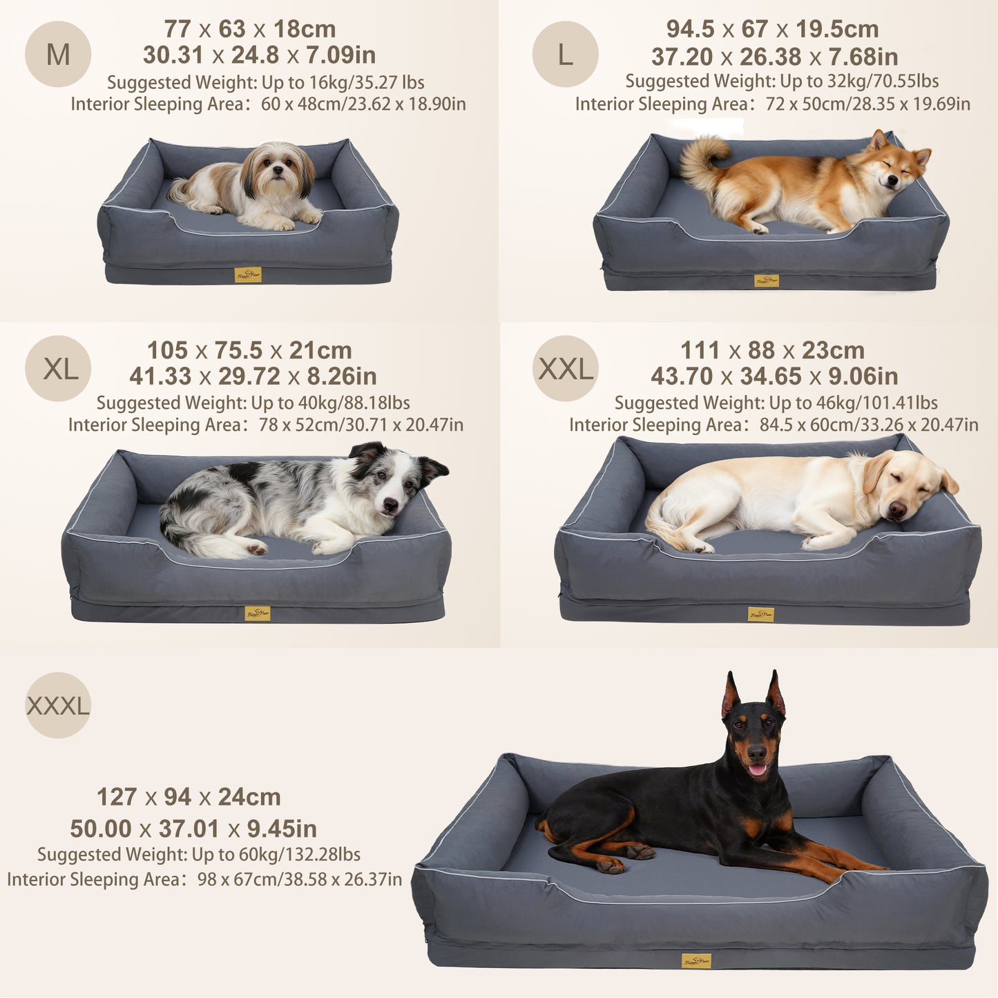 (Summer type)Orthopedic Dog Bed Bolster Sofa Pet Couch with High Density Foam Base, Removable Washable Oxford Cloth Cover, Anti-Slip Cuddler Mattress