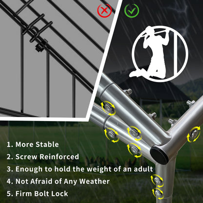 Large Chicken Coop Cage: Jumbo Large Galvanized Metal Chicken Coop Poultry Run Cage with Full Cover, High Walk-in Enclosure, Use for Outdoor Backyard