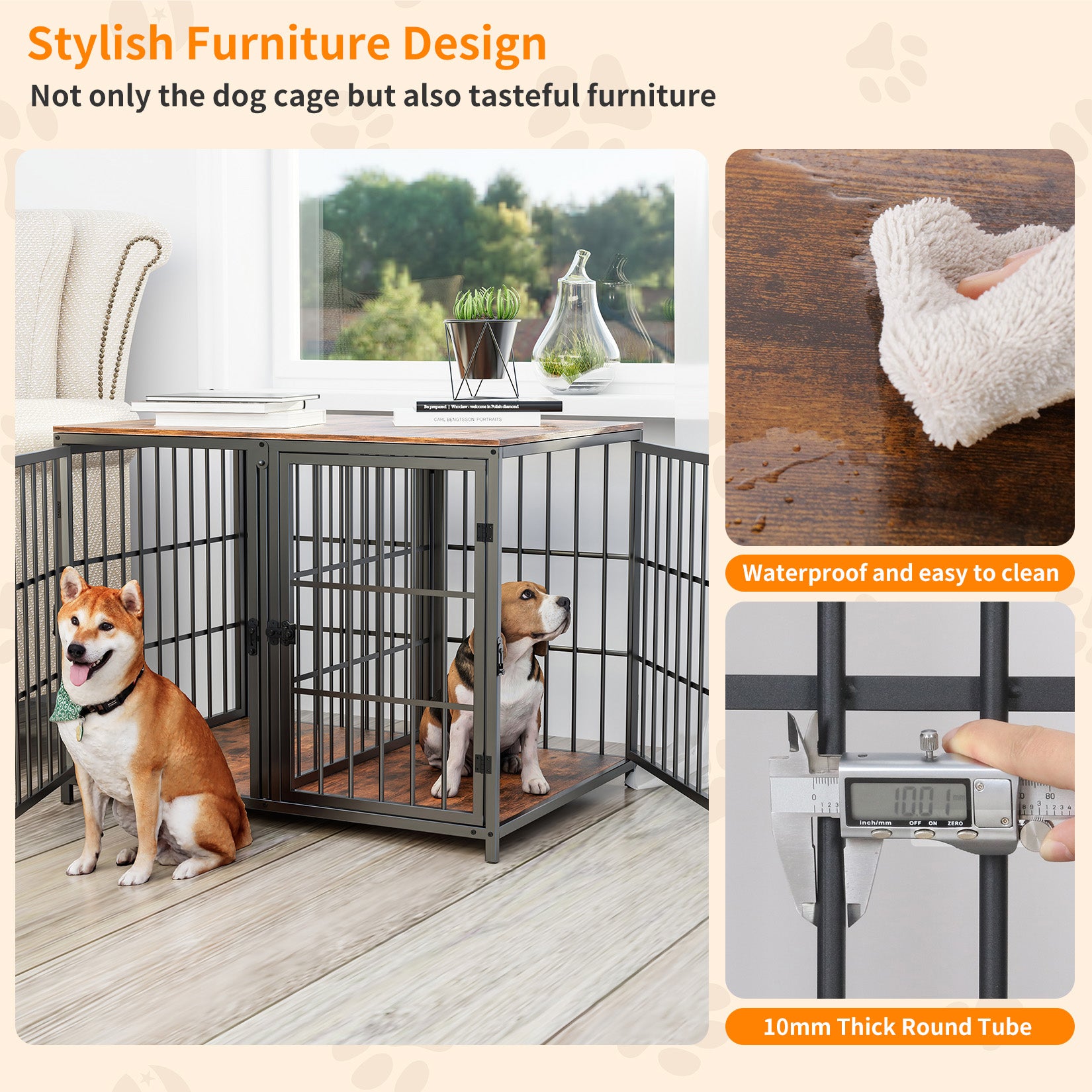 Round best sale dog crate