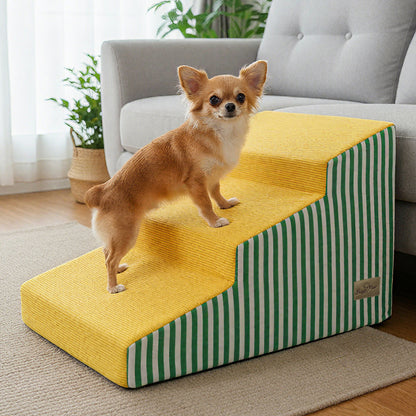 Pet Dog Stairs for High Beds: 3 Steps/ 4 Steps /5 Steps Bright Pet Stairs High-Density Foam Dog Ramp Step with Gentle Slope Safe for Sofas, for Puppies & Senior Pets