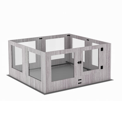 Tempered Glass Dog Playpen: Indoor Pet Whelping Pen Box Protective Ledge Inside Dog Playpen for Newborn Puppies