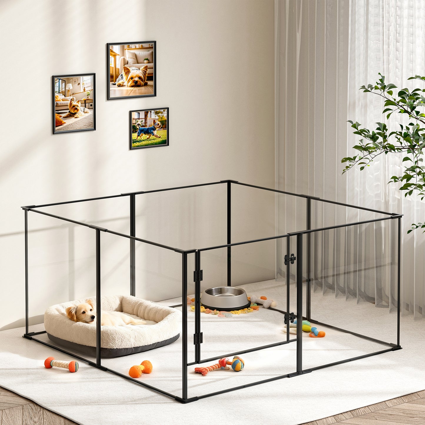 2025 Acrylic Whelping Playpen: 8 Panels Indoor Pet Acrylic Dog Playpen Whelping Pen Box Exercise Fence for Puppies, Rabbits, Small Animals
