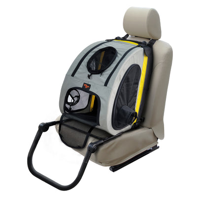 Pet Travel Stroller: 2 in 1 Dog Stroller Pushchair Car Seat Travel Carrier w/ Detachable Handle Convertible Pet Booter Seat for Small Dogs and Cats