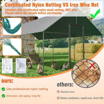 2025 Upgraded Chicken Coop Outdoor Poultry Cage with Oxford Cover High Entrance