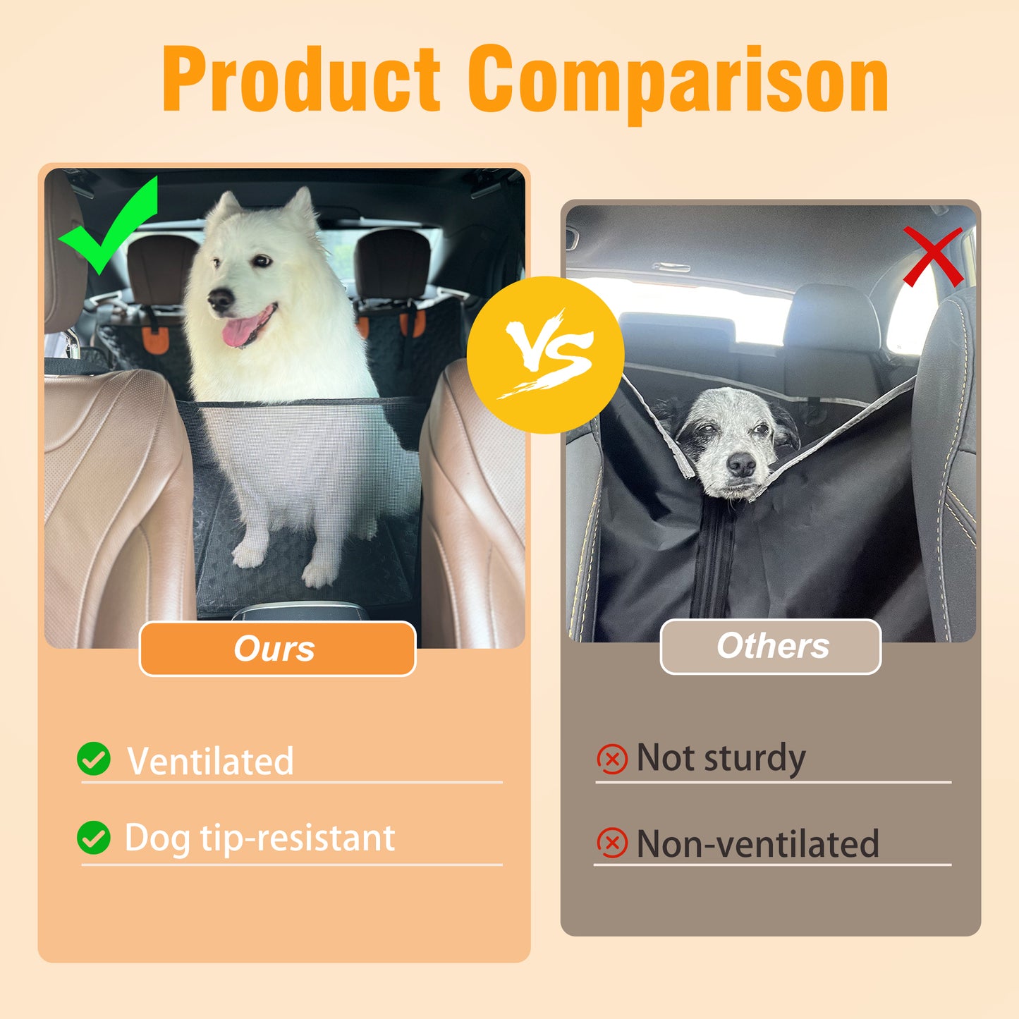 Dog Car Hammock Backseat Extender Pet Back Seat Protector Hammock Full Cover