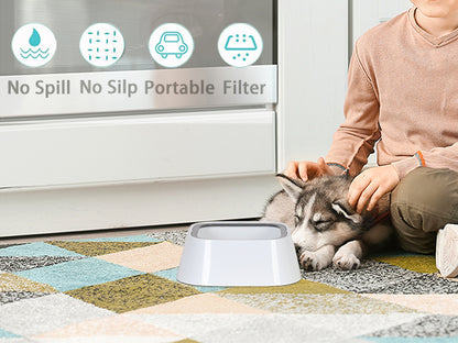 Pet Dog Water Bowl No Spill Splash-free Cat Slow Drinking Bowl with Waterproof Mat