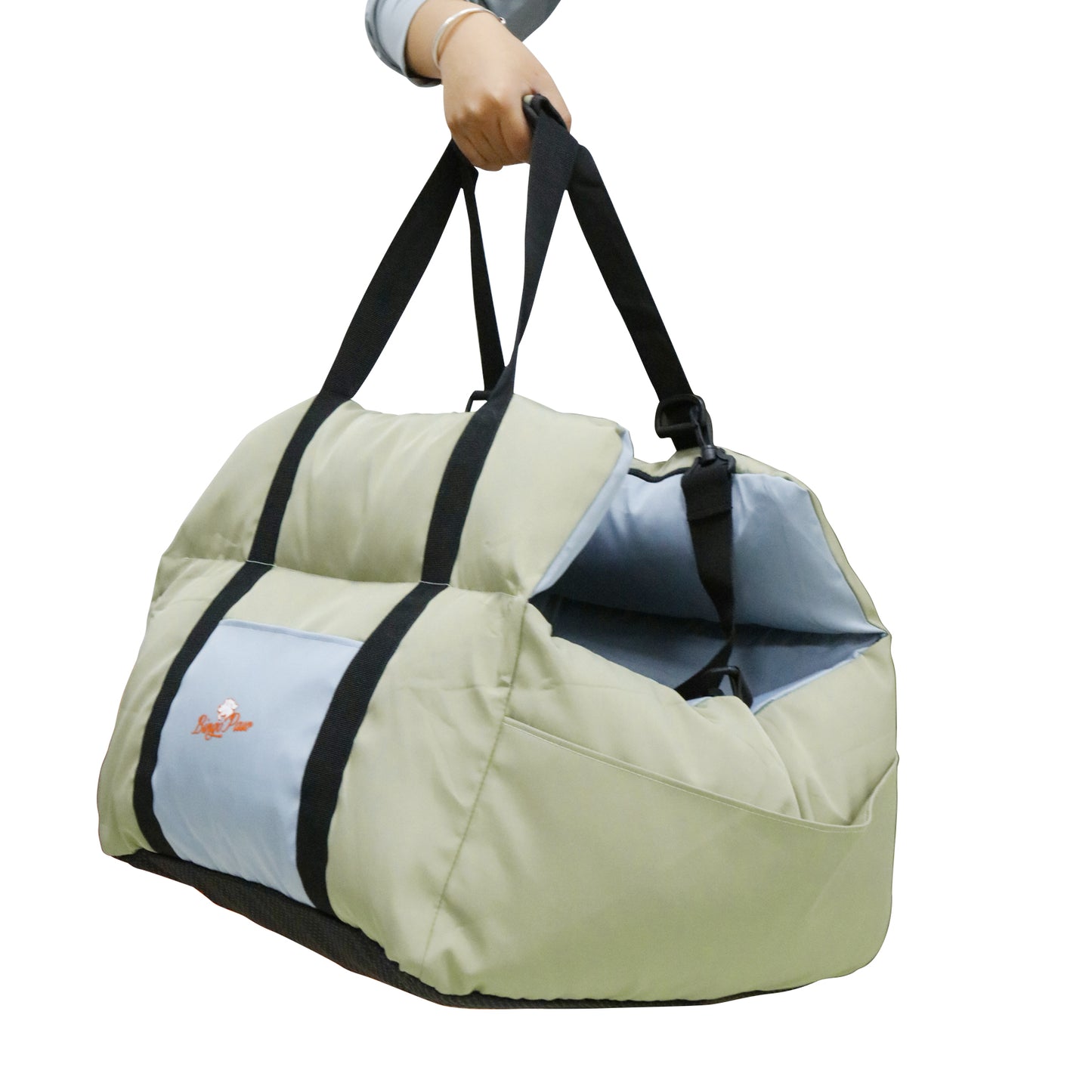 Dog Car Seat for Small Dogs, Travel Carrier Bed with Cushion, Portable Dog Booster Seat for Car Front & Rear Seat, Washable Travel Car Bed