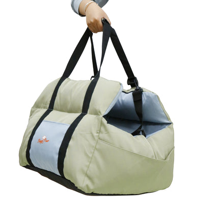 Dog Car Seat for Small Dogs, Travel Carrier Bed with Cushion, Portable Dog Booster Seat for Car Front & Rear Seat, Washable Travel Car Bed