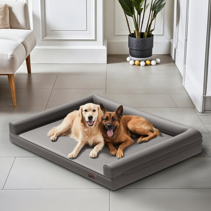 Large Orthopedic Dog Bed Pet Sofa Couch Memory Foam Waterproof Cover Bed Gray