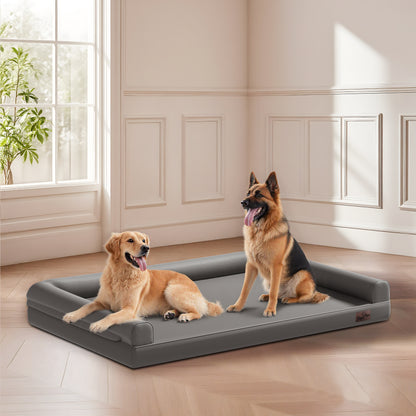 Large Orthopedic Dog Bed Pet Sofa Couch Memory Foam Waterproof Cover Bed Gray