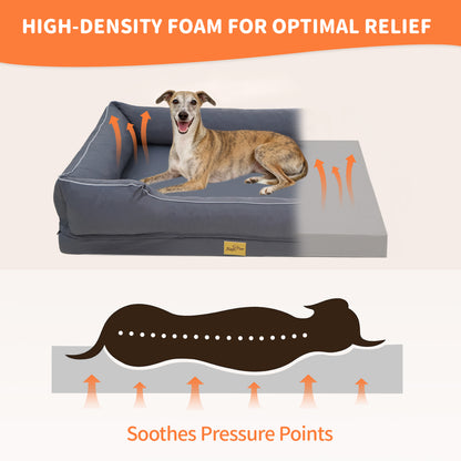 (Summer type)Orthopedic Dog Bed Bolster Sofa Pet Couch with High Density Foam Base, Removable Washable Oxford Cloth Cover, Anti-Slip Cuddler Mattress