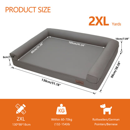 Large Orthopedic Dog Bed Pet Sofa Couch Memory Foam Waterproof Cover Bed Gray