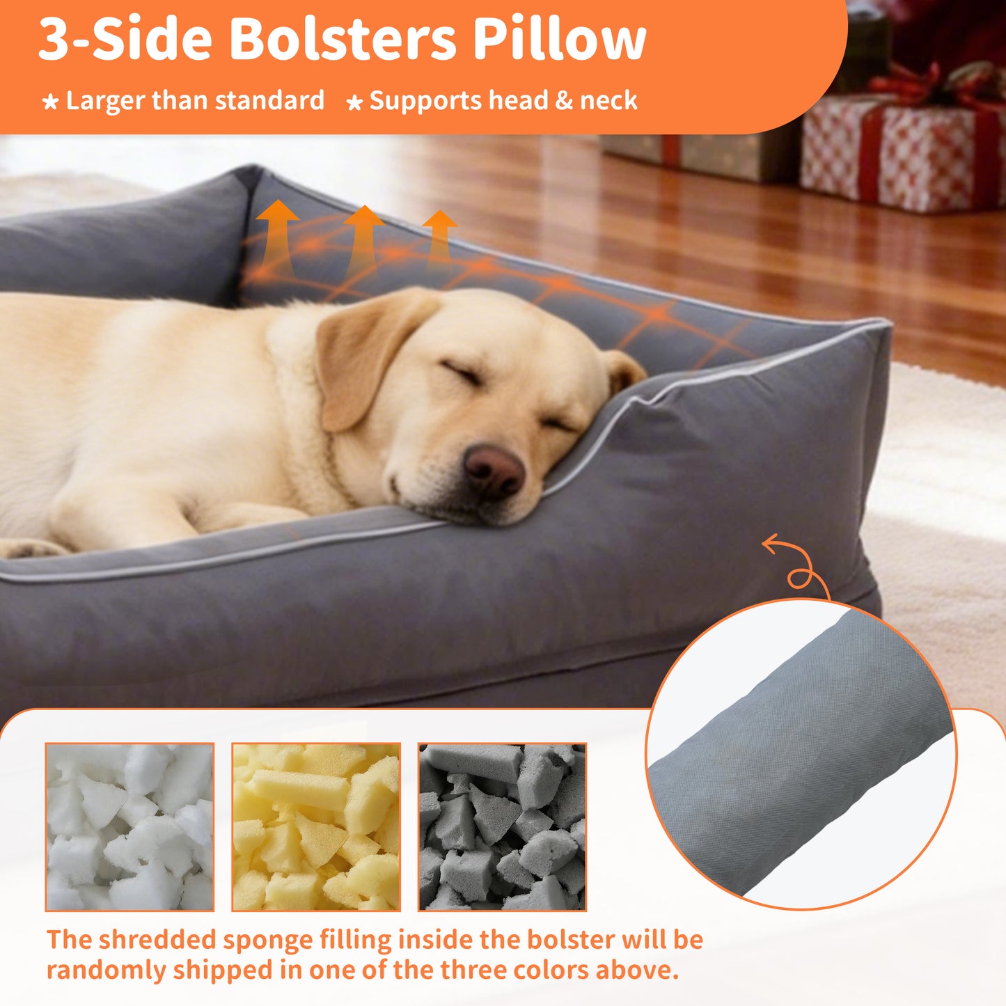 (Summer type)Orthopedic Dog Bed Bolster Sofa Pet Couch with High Density Foam Base, Removable Washable Oxford Cloth Cover, Anti-Slip Cuddler Mattress