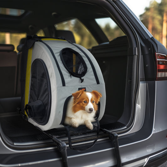 Pet Travel Stroller: 2 in 1 Dog Stroller Pushchair Car Seat Travel Carrier w/ Detachable Handle Convertible Pet Booter Seat for Small Dogs and Cats