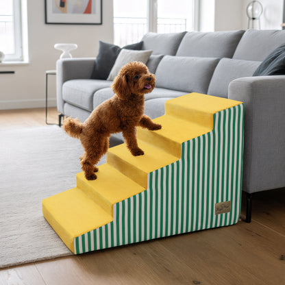 Pet Dog Stairs for High Beds: 3 Steps/ 4 Steps /5 Steps Bright Pet Stairs High-Density Foam Dog Ramp Step with Gentle Slope Safe for Sofas, for Puppies & Senior Pets
