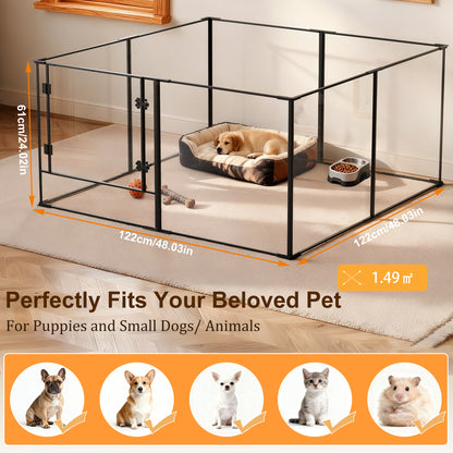 2025 Acrylic Whelping Playpen: 8 Panels Indoor Pet Acrylic Dog Playpen Whelping Pen Box Exercise Fence for Puppies, Rabbits, Small Animals