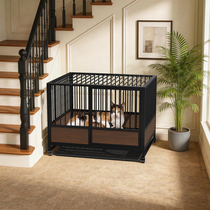 Pet Breeding Whelping Cage for Cats & Small Dogs, Metal Birthing and Recovery Crate, Isolation Kennel for Postpartum Care, Durable Iron Frame, Modern Minimalist Design