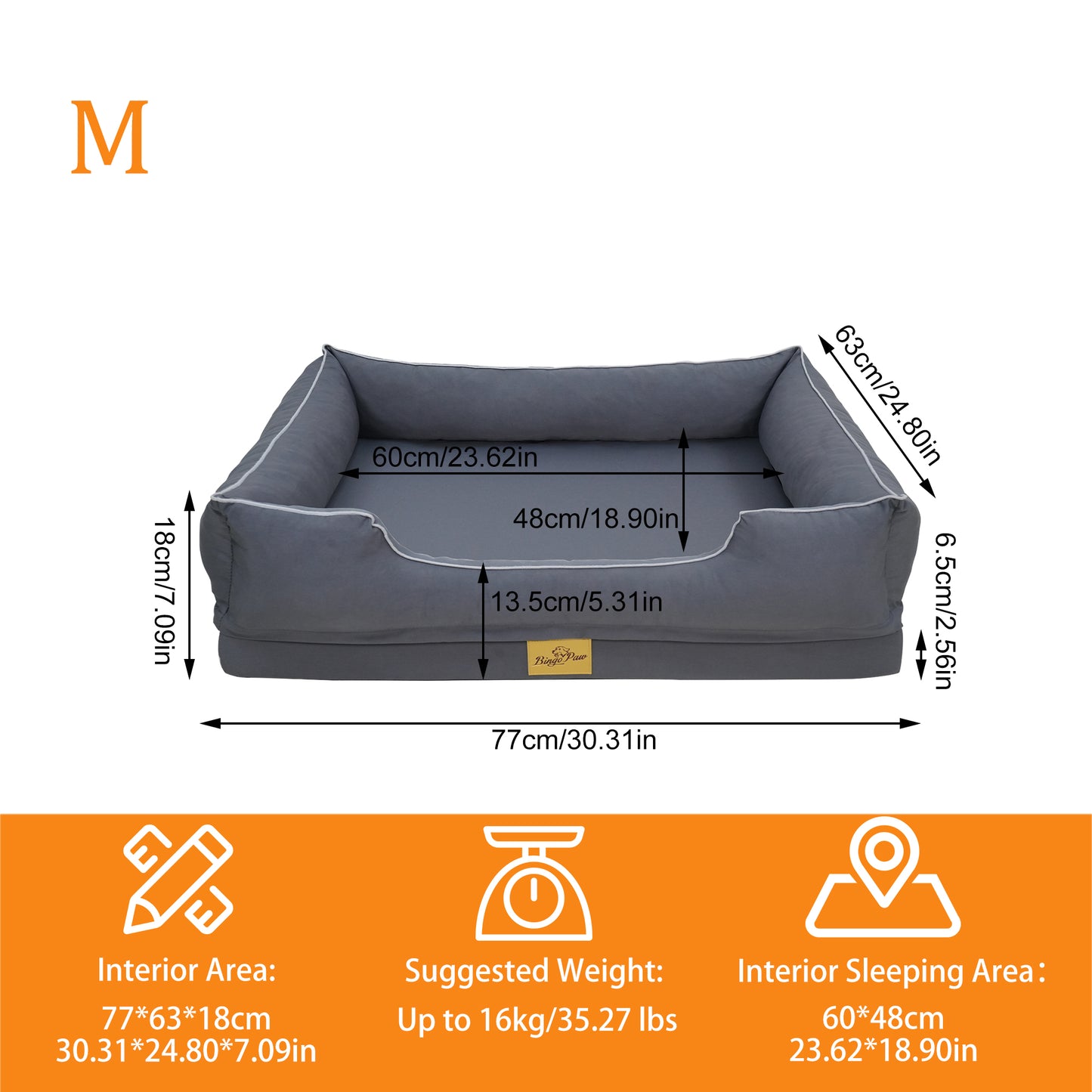 (Summer type)Orthopedic Dog Bed Bolster Sofa Pet Couch with High Density Foam Base, Removable Washable Oxford Cloth Cover, Anti-Slip Cuddler Mattress