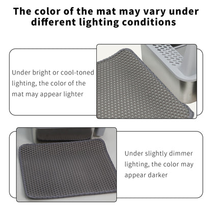 Stainless Steel Cat Litter Box High Sided Open Tray with Litter Mat for Kittens