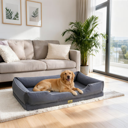 (Summer type)Orthopedic Dog Bed Bolster Sofa Pet Couch with High Density Foam Base, Removable Washable Oxford Cloth Cover, Anti-Slip Cuddler Mattress