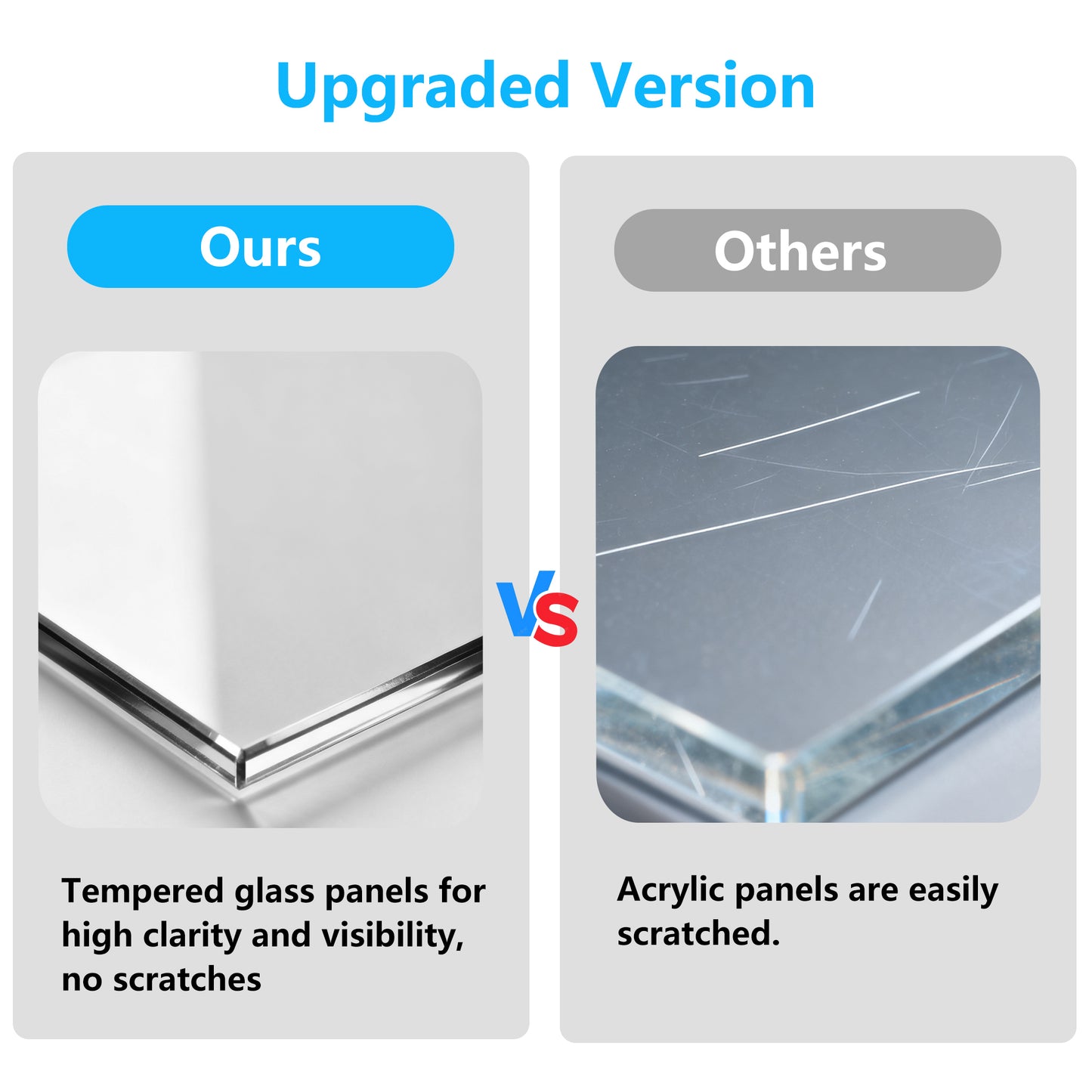 Chew-proof Hamster Cage: Indoor Wooden Hamster Cage with Clear Tempered Glass Panel, Built-in Light, Tabletop Hamsters Habitat Enclosure for Pets