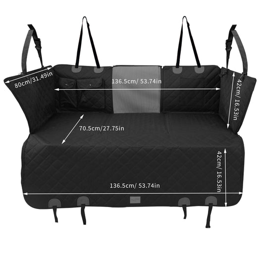 Back Seat Extender for Dogs: Versatile Dog Car Seat Cover for Back Seat with Pockets Hard Bottom - Waterproof, Scratch-Proof Dog Hammock for Cars (Holds 220 lbs)