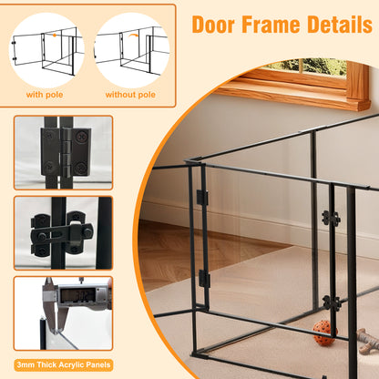 2025 Acrylic Whelping Playpen: 8 Panels Indoor Pet Acrylic Dog Playpen Whelping Pen Box Exercise Fence for Puppies, Rabbits, Small Animals