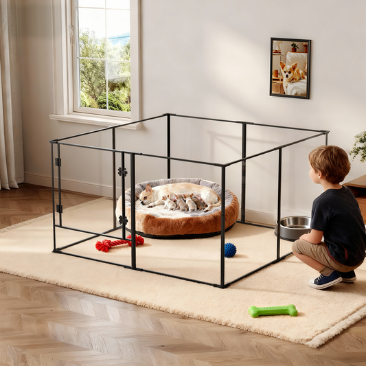 2025 Acrylic Whelping Playpen: 8 Panels Indoor Pet Acrylic Dog Playpen Whelping Pen Box Exercise Fence for Puppies, Rabbits, Small Animals
