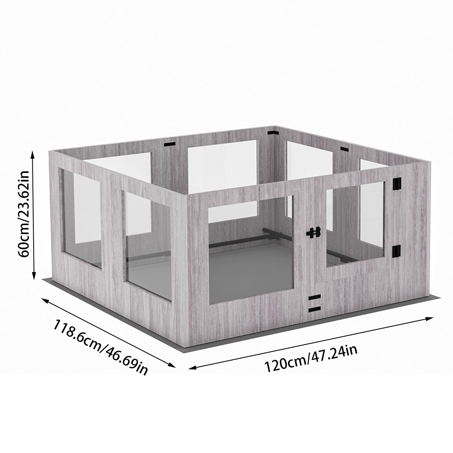 Tempered Glass Dog Playpen: Indoor Pet Whelping Pen Box Protective Ledge Inside Dog Playpen for Newborn Puppies