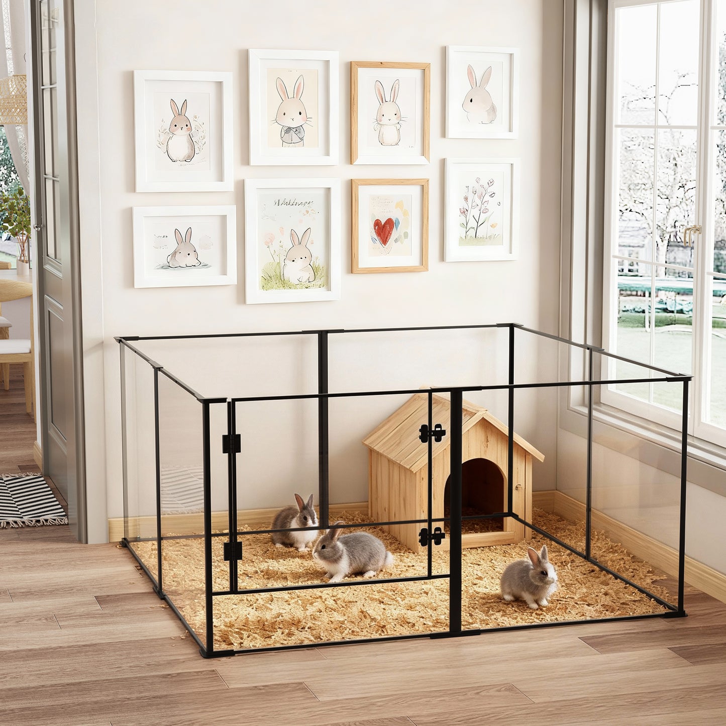 2025 Acrylic Whelping Playpen: 8 Panels Indoor Pet Acrylic Dog Playpen Whelping Pen Box Exercise Fence for Puppies, Rabbits, Small Animals
